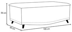 Calçadeira Baú King 195cm com Tachas Imperial J02 Veludo Azul - Mpozen