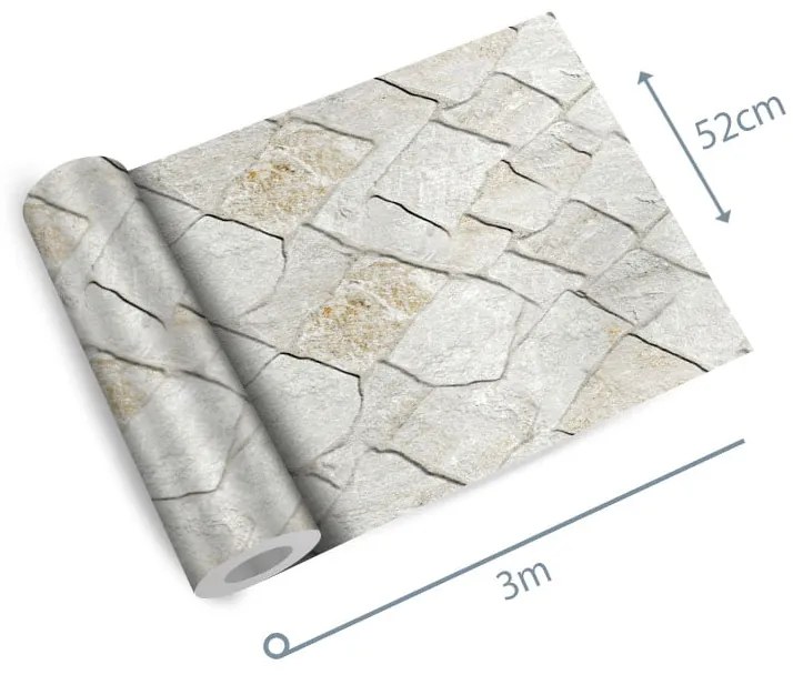 Papel de parede adesivo pedra branca manchada