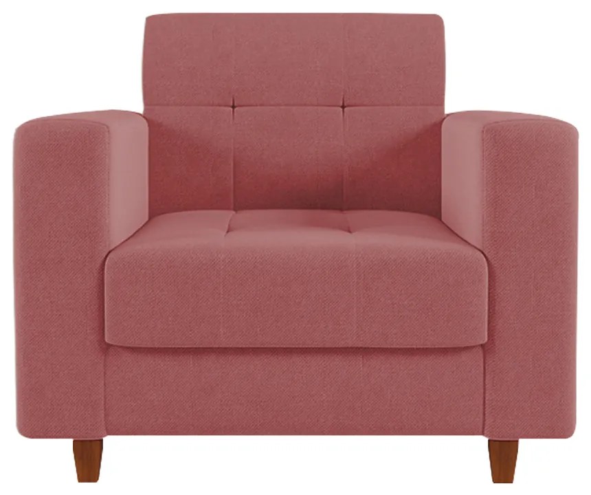 Poltrona Arezzo Linho Whisky Rose A106 Pés Chanfrado Castanho - D'Rossi