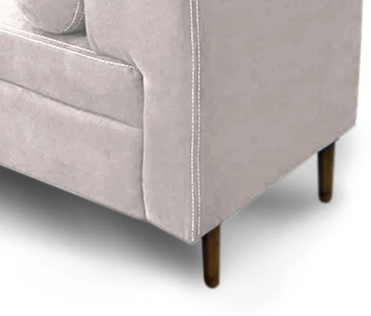 Recamier Casal Queen 160cm Turim Veludo Cristal Bege - Simbal - Bege