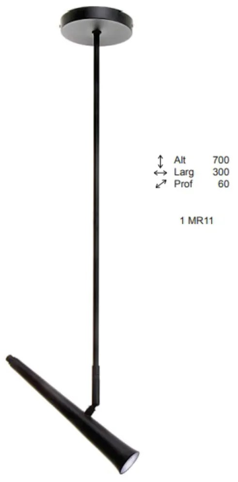 Plafon Stratus Haste Vertical 06X30X70Cm Cone Slim Longo Articulado Me... (CAFÉ)