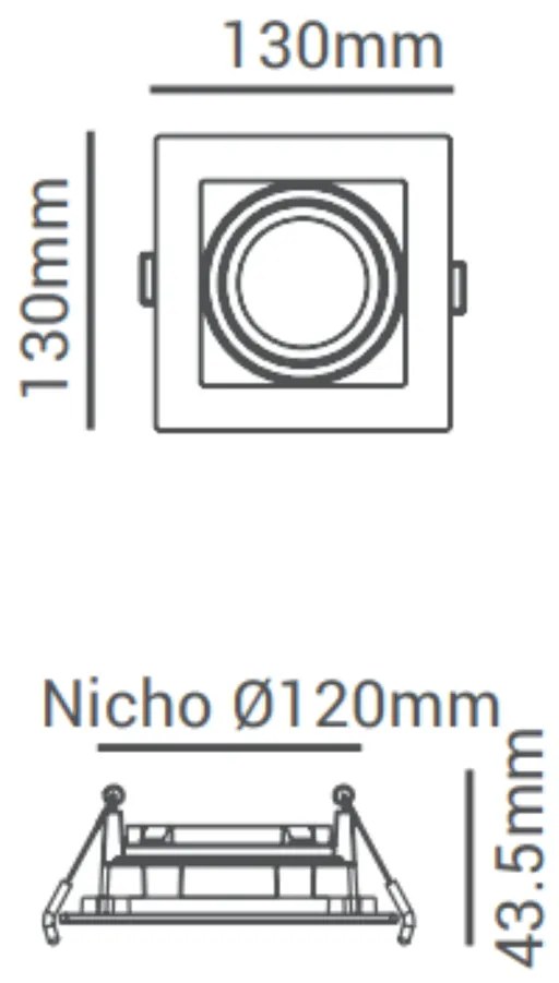 Spot De Embutir Quadrado Recuado 13X13X4,4Cm 1 X Par20 - Branco | Opus...
