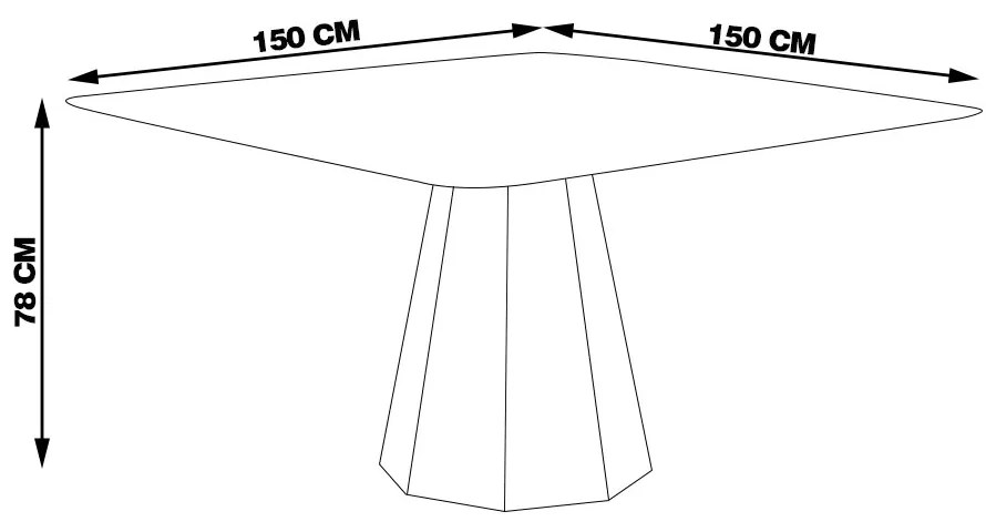 Mesa Sala de Jantar 4 Lugares 150cm Tampo Quadrado Talocan Freijó G13 - Gran Belo