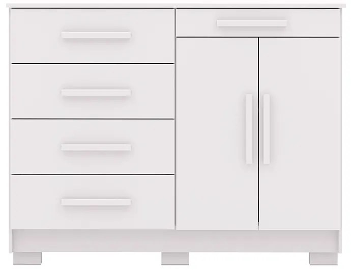 Cômoda Sapateira Batel 5 Gavetas 2 Porta de Bater com Prateleira Branco G98 - Gran Belo
