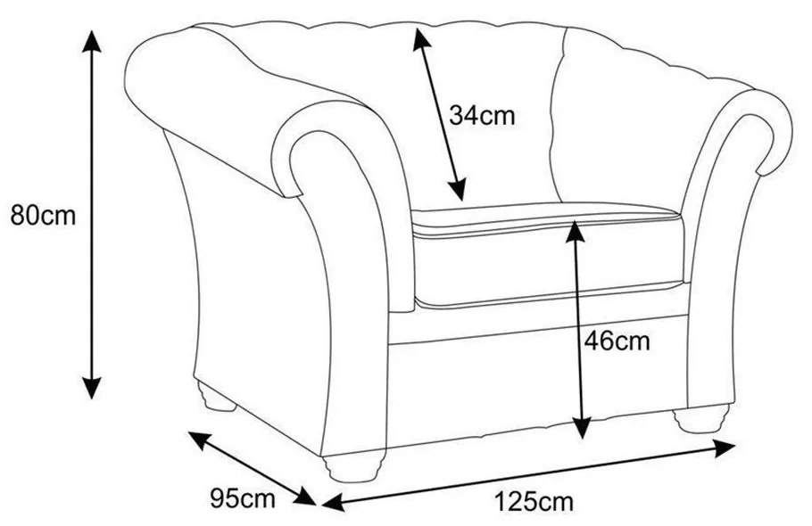 Poltrona Chesterfield com Pés Madeira Couro Bege G40 - Gran Belo