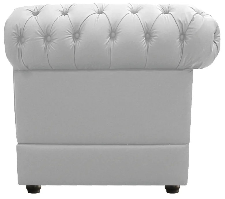 Kit Poltrona e Namoradeira Chesterfield Ana Suede Branco - ADJ Decor