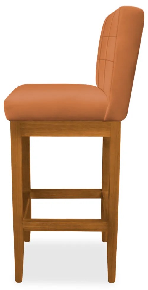 Kit 4 Banquetas Alta Sueli Base Madeira Maciça Estofada Suede Telha