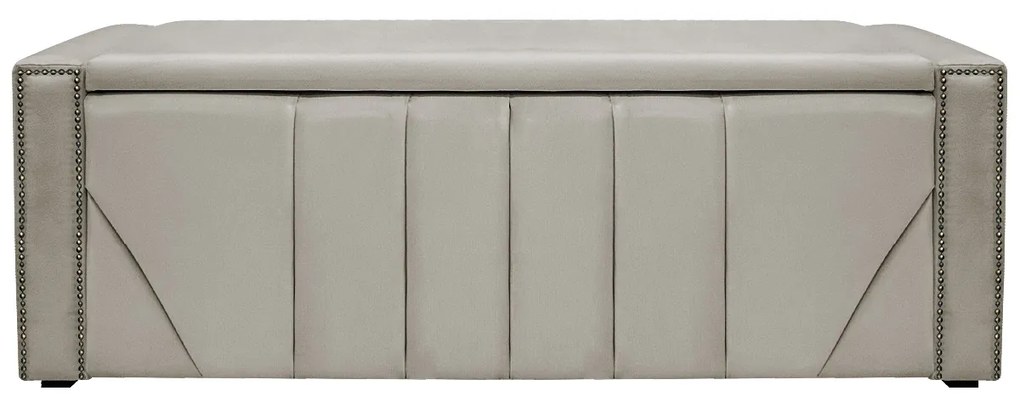Calçadeira Baú King Minsk P02 195 cm para cama Box Linho - ADJ Decor