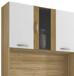 Armário de Cozinha Compacta 92cm Pamela K02 Freijó/Supremo/Ripado - Mp