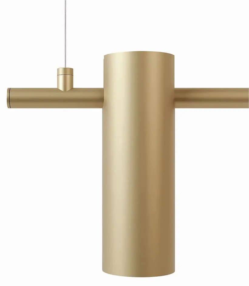 Pendente Tube Transpass Barra Linear Simetrico 5,7X16,7X95Cm Alumínio... (PRETO / CHAMPANHE)