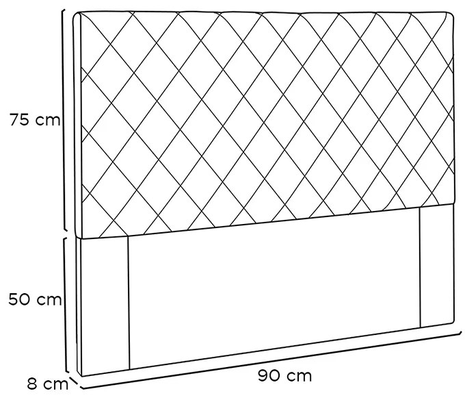 Cabeceira Cama Box Solteiro 90cm Esmeralda Suede Caramelo - Sheep Estofados - Marrom