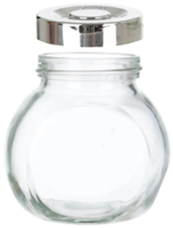 Kit 3 Porta Temperos em Vidro com Tampa Metálica Prata 170ml - D'Rossi