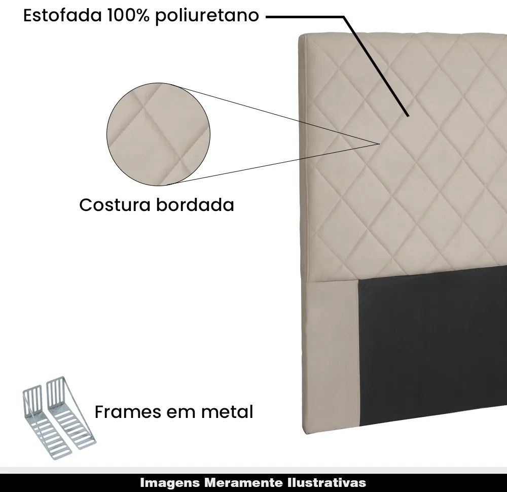 Cabeceira Decorativa 1,40M Baelon Suede Bege G63 - Gran Belo