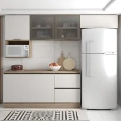 Armário de Cozinha CP02 e Tampo Grace Carvalho Oak/Off White Z44 - Mpo