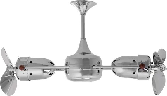 Ventilador De Teto Aco Aluminio Cromado 127V Duplo Dinamico