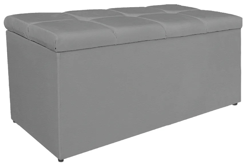 Calçadeira Estofada Manchester 90 cm Solteiro Corano Cinza - ADJ Decor