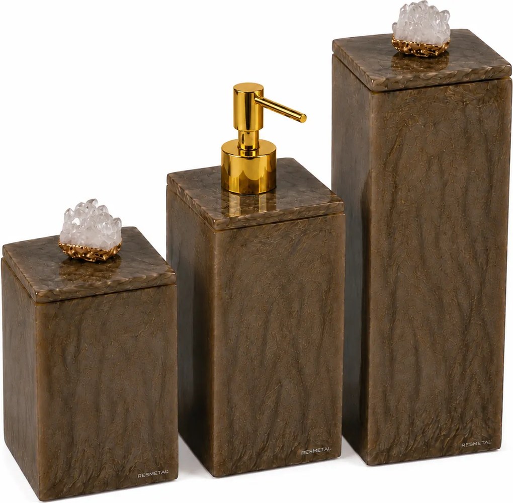 Conjunto 3 pçs Naturalle Cristal Dourado - Champagne - Gold  Champagne - Gold