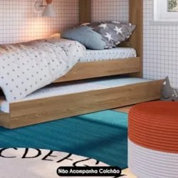 Cama Auxiliar Infantil Para Colchão 78x188cm Infix C06 Aveiro - Mpozen