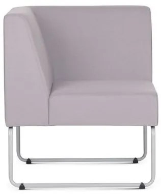 Poltrona Modular Pix com Braco Individual Assento Courino Cinza Claro Base Aco Branco - 55334 Sun House