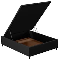 Base para Cama Box Baú Casal 138x188cm Hit Z04 Suede Preto - Mpozenato
