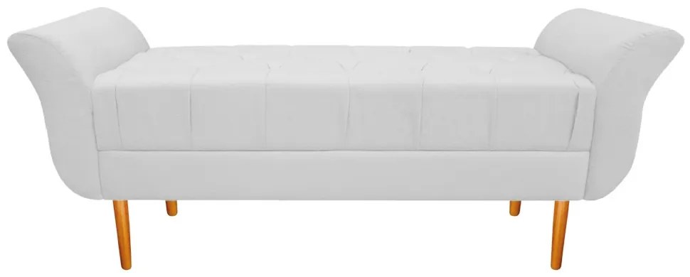 Recamier Estofado Ari 140 cm Casal Corano Branco - ADJ Decor