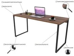 Kit 2 Mesas de Escritório Office 150cm Estilo Industrial Prisma C08 No