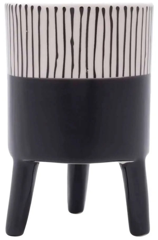 Cachepot Vaso Decorativo de Cerâmica Bright Colors Preto Grande