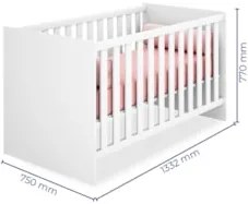 Berço Mini Cama Com Colchão e Cômoda 64cm Doce Sonho Branco - Qmovi