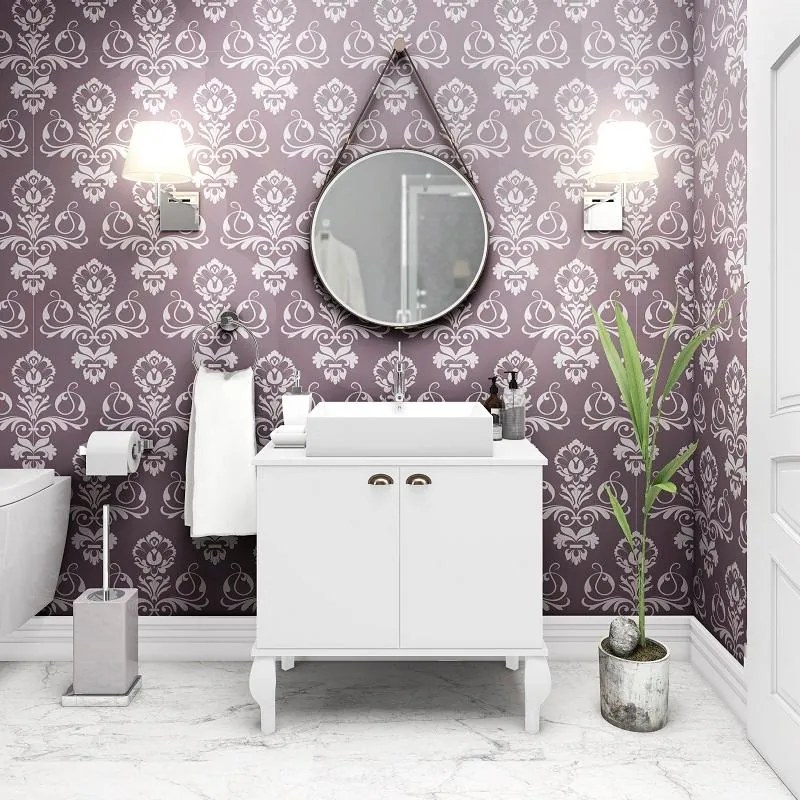 Espelho Redondo 58cm Alça Decoração Escandinavo Branco