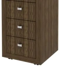 Gaveteiro Escritório 38,5cm 4 Gavetas Nogal   - Tecno Mobili