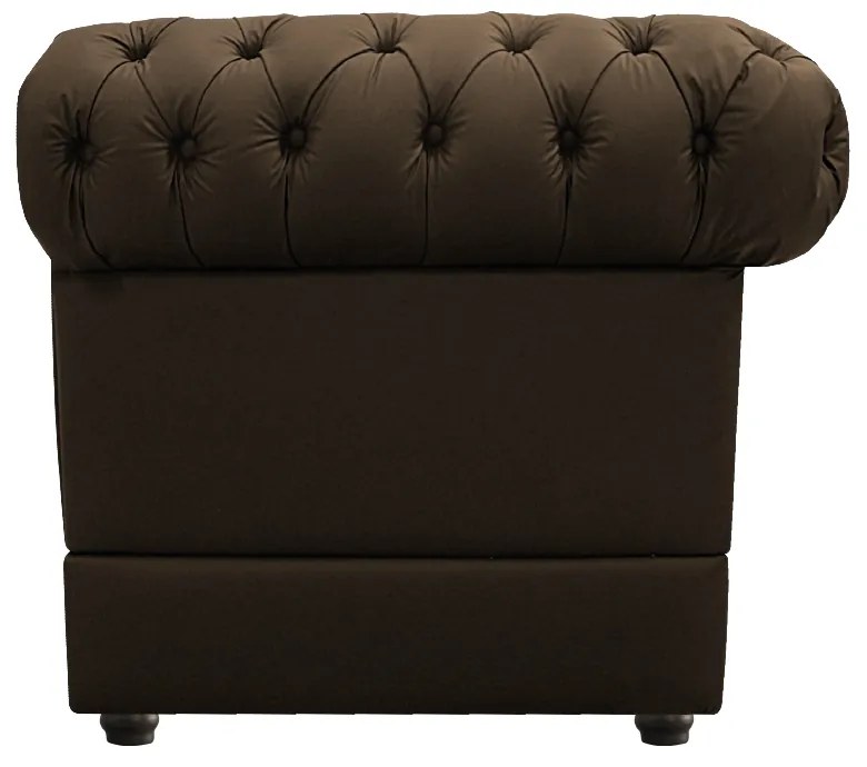 Kit Poltrona e Namoradeira Chesterfield Ana Suede Marrom - ADJ Decor