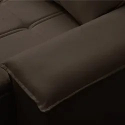 Sofá Retrátil 3 Lugares com Porta Copo 210cm Malta F05 Veludo Marrom E
