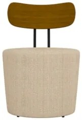Poltrona Decorativa para Sala de Estar Redonda 53cm Le Moon Z32 Linho
