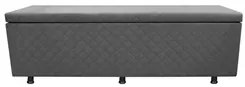 Calçadeira Baú Casal Queen 160cm Estofada Liz S05 Suede Bordado Cinza