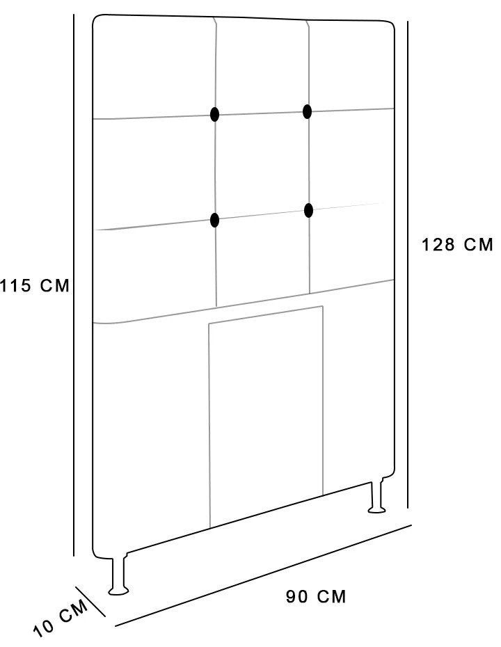 Cabeceira Stambul Para Cama Box Solteiro 90 cm Suede - D'Rossi - Marrom