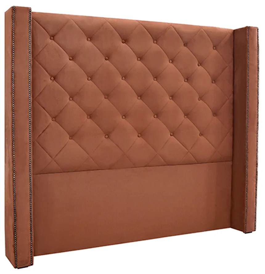 Cabeceira Decorativa Casal 1,64M Loewe Veludo Cobre G63 - Gran Belo