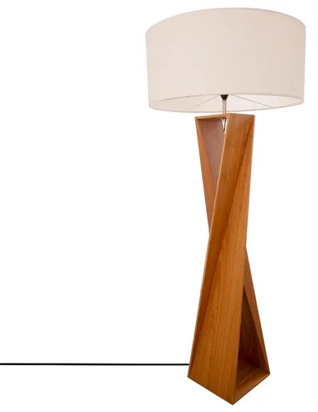 Luminaria De Piso Madeira Louro Freijo Spin