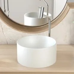 Cuba Pia Para Banheiro Redonda 30cm Celine C08 Cinza - Mpozenato
