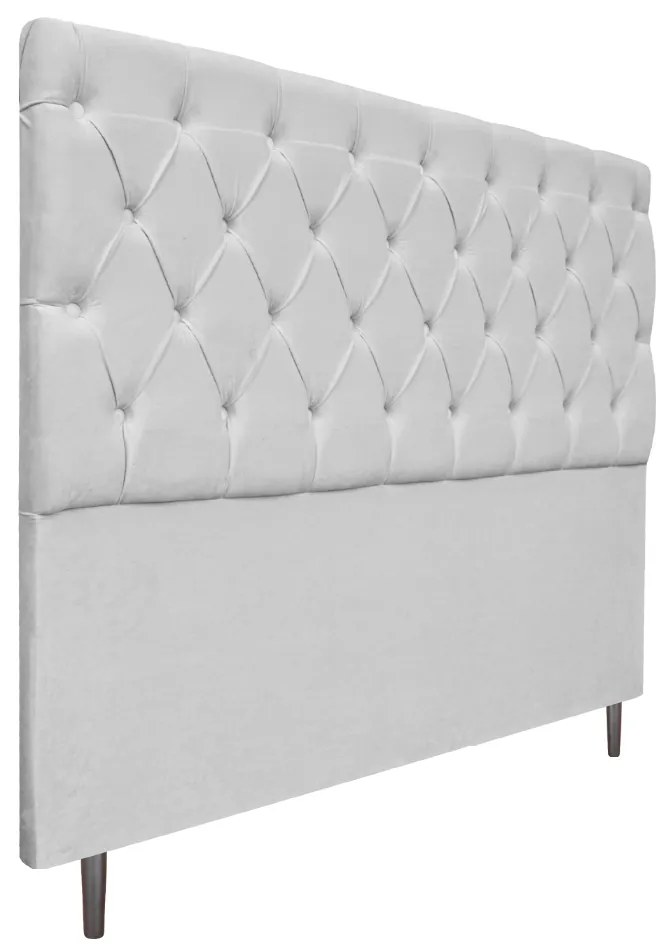 Cabeceira Estofada Liverpool 140 cm Casal Suede Branco - ADJ Decor