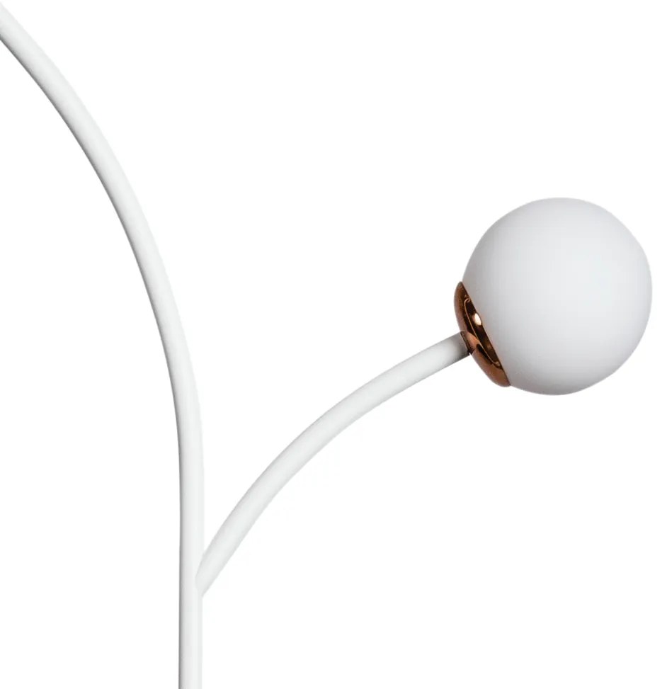 Luminaria De Chão Zucca Ø24,5X161Cm 2Xg9 / Globo Ø12Cm / Coluna | Usin... (ORN-M - Ouro Novo Metálico, AMBAR)