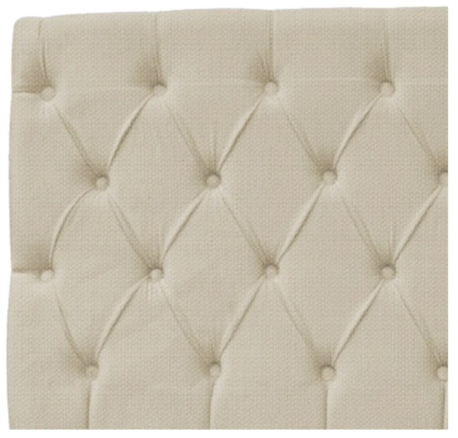 Cabeceira Estofada Liverpool 140 cm Casal Linho Bege - ADJ Decor