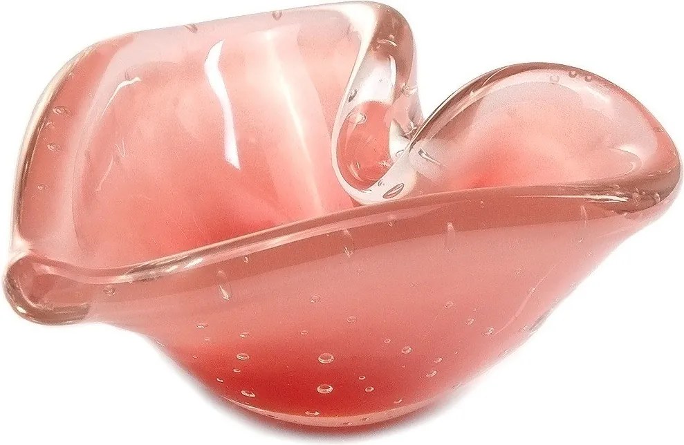 Coração Porta Objetos em Murano - Quartzo Rose  Quartzo Rose