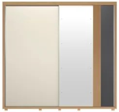 Guarda Roupa Casal 240cm com Espelho Aline Flex A02 Off/Titanium - Mpo