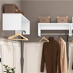 Kit 2 Nichos Cabideiros Suspensos Berlim Branco - Lumil Móveis