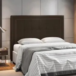 Cabeceira Cama Box Casal Queen 160cm Paolla Z37 Veludo Marrom - Mpozen