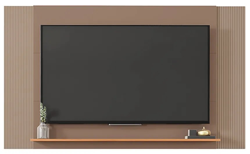 Painel TV 60 Pol 160cm com Rack Bancada para Sala Hylon M20 - D'Rossi - Marrom