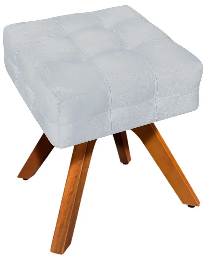 Puff Banqueta Decorativo Giratório MM30 Kit 2 Elisa Suede D03 - D'Rossi - Cinza
