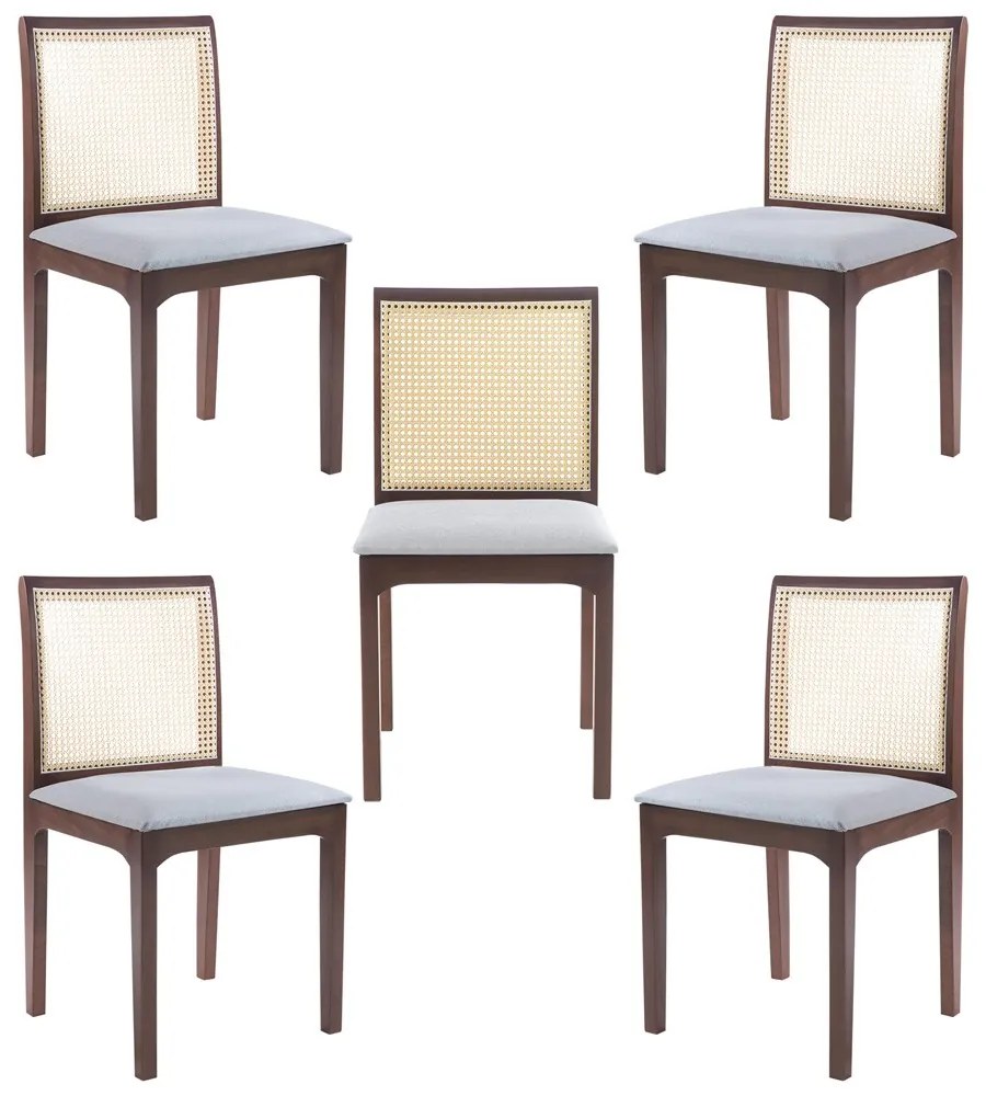 Kit 5 Cadeira Decorativa Sala de Jantar Steve Amêndoa G55 - Gran Belo