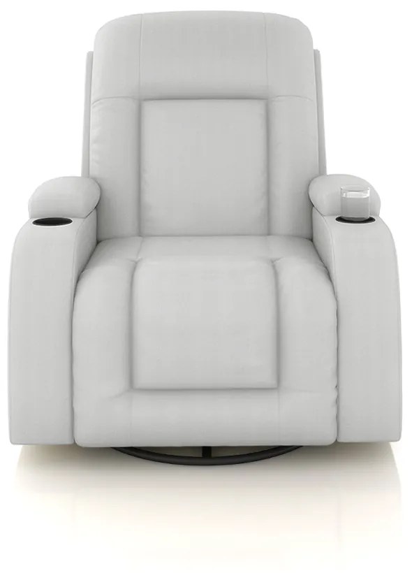 Poltrona do Papai Reclinável Giratória e Balanço Sala de Cinema Crihs com Massagem e Aquecimento PU Branco G23 - Gran Belo