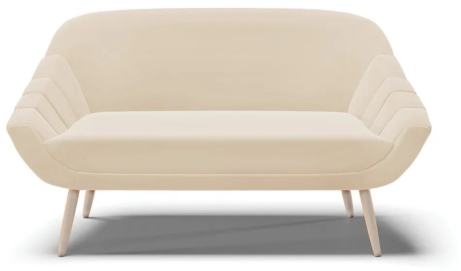 Namoradeira 02 Lugares Giovana Suede Pés Palito Natural - D'Rossi - Bege